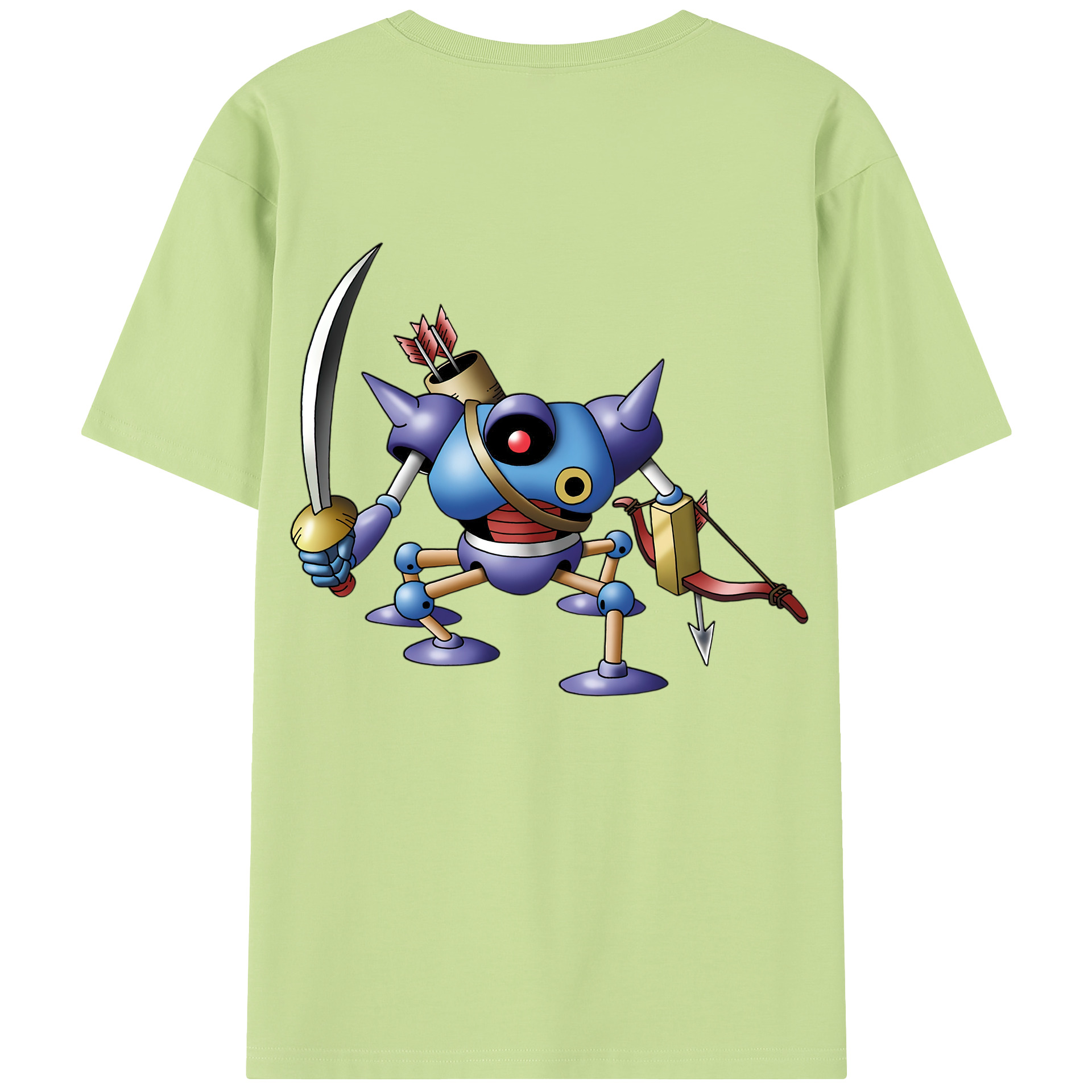 （画像用） ドラゴンクエスト Doragon Kuesuto Dragon Quest 綿100％半袖Tシャツ（背面プリント）